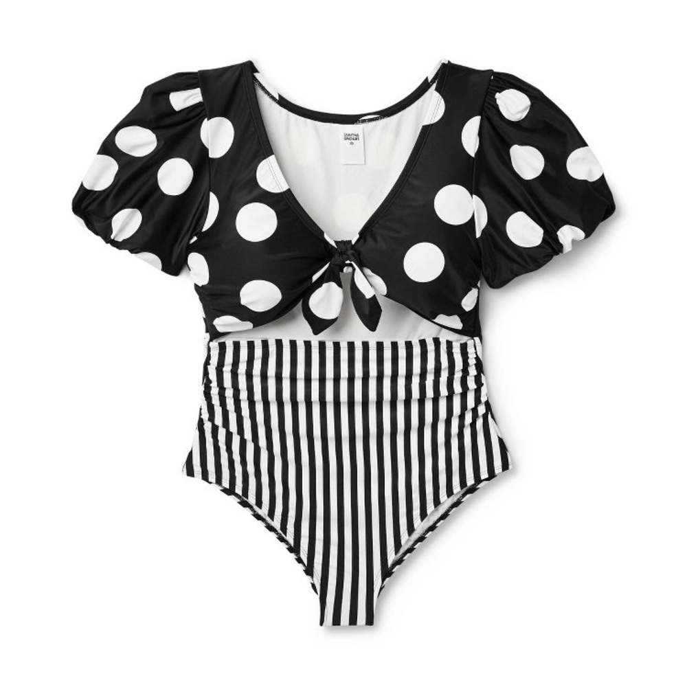 Tabitha Brown Striped Polka dot Bathing suit - Picture 3 of 4